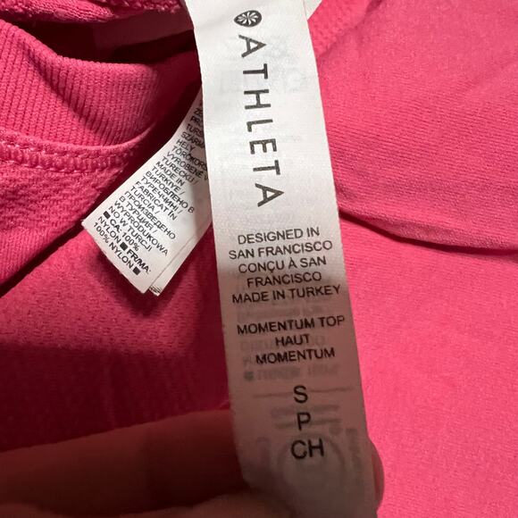 Athleta Shirt Womens Small Momentum Seamless Pink Crew Neck Long Sleeve 530524 - Picture 6 of 8